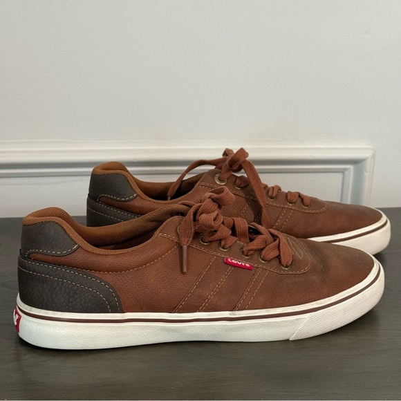 Levis Strauss Men's Brown Leather Casual Sneakers Size 9 - Picture 5 of 8